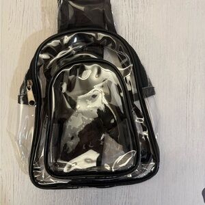 NWT Clear see thru stadium bag one strap transparent shoulder strap backpack
